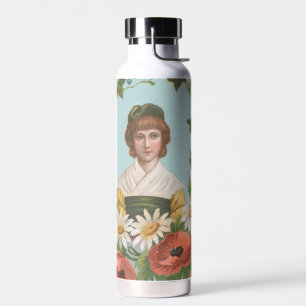 Kitschy Retro German Valentine's Card Water Bottle