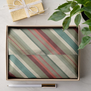 Kitschy Santa and Ornaments Complimentary Stripes Tissue Paper