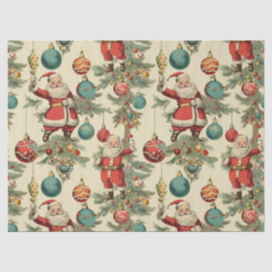 Kitschy Santa and Ornaments Tissue Paper