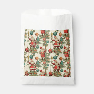 Kitschy Santa and Ornaments Wrapping Paper Favour Bags