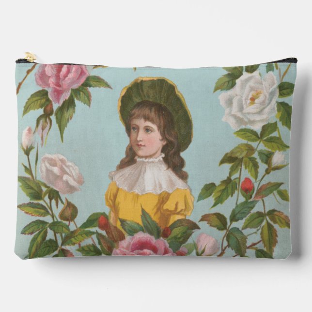 Kitschy Vintage German Valentine's Card, 1884 Accessory Pouch (Front)