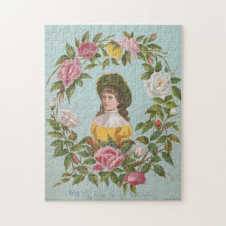 Kitschy Vintage German Valentine's Card, 1884 Jigsaw Puzzle