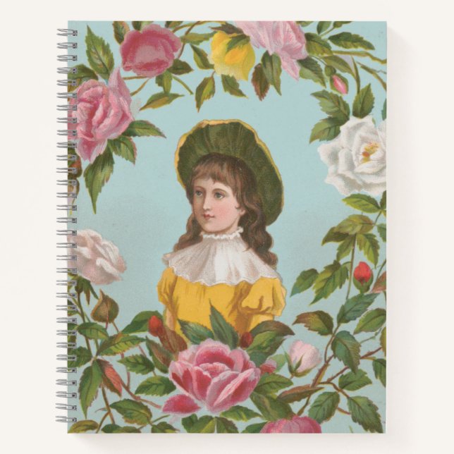 Kitschy Vintage German Valentine's Card, 1884 Notebook (Front)