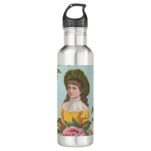 Kitschy Vintage German Valentine's Card 710 Ml Water Bottle