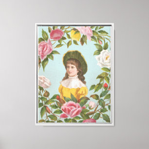 Kitschy Vintage German Valentine's Card Canvas Print