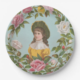 Kitschy Vintage German Valentine's Card Paper Plate