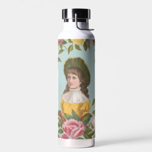 Kitschy Vintage German Valentine's Card Water Bottle