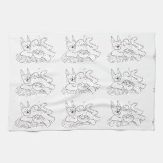 Kitsu Kitsa Cat Ukrainian Perogies Tea Towel