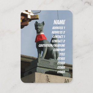 Kitsune キツネ (Fox) with Jewel in Mouth Business Card