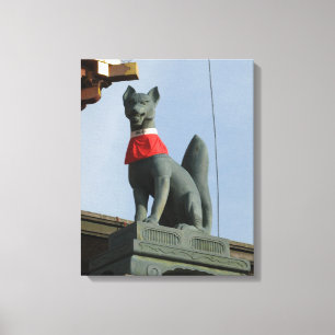 Kitsune キツネ (Fox) with Jewel in Mouth Canvas Print