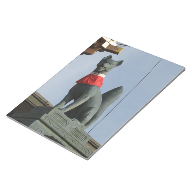 Kitsune キツネ (Fox) with Jewel in Mouth Notepad (Angled)