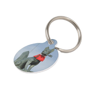 Kitsune キツネ (Fox) with Key in Mouth Pet Tag