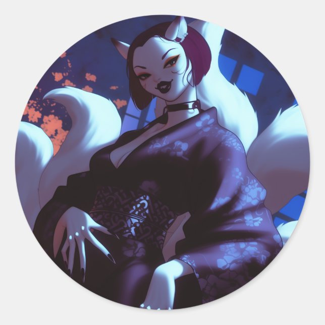 Kitsune Classic Round Sticker (Front)
