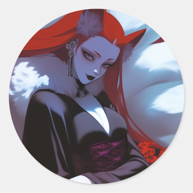Kitsune Classic Round Sticker (Front)