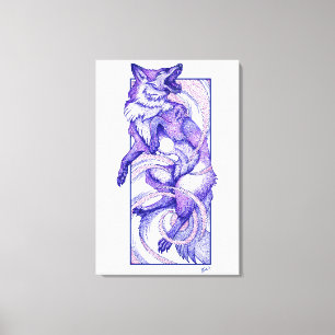 Kitsune Dotwork  Canvas Print