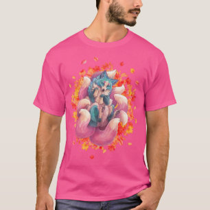 Kitsune Fox A Japanese 9 Tailed Fox A Kitsune Kawa T-Shirt
