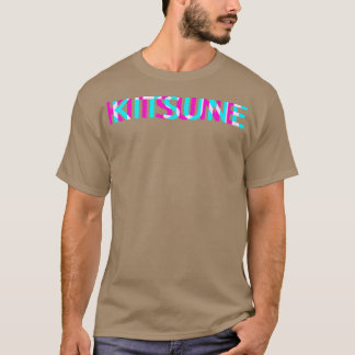 Kitsune Fox Japanese Glitch Anime Aesthetic Vaporw T-Shirt
