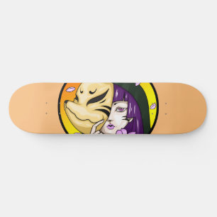 Kitsune Fox Mask Girl Skateboard