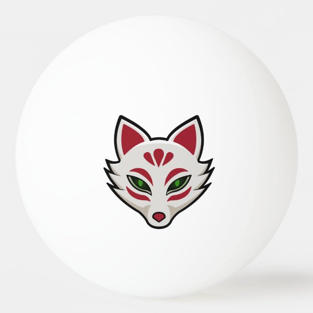 Kitsune Fox Mask Ping Pong Ball (Front)