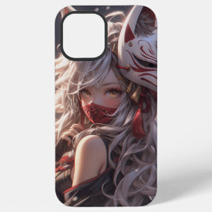 Kitsune Fox Mask Samurai Girl Japanese iPhone 12 Pro Max Case