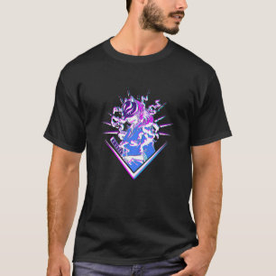 Kitsune fox with japanese kitsune and Vaporwave Gl T-Shirt