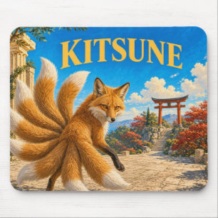 Kitsune, Gothic Fantasy Monster Mouse Mat