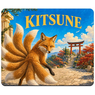 Kitsune, Gothic Fantasy Monster Mouse Mat