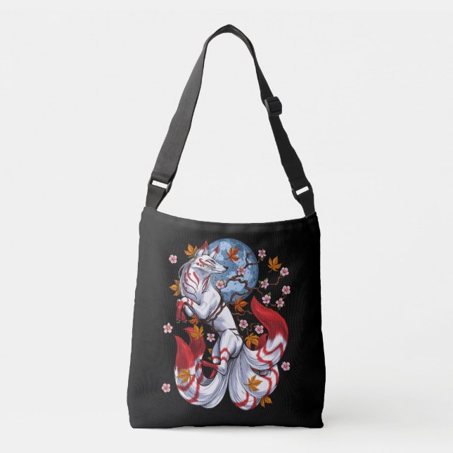 Kitsune Japanese Fox Crossbody Bag (Front)