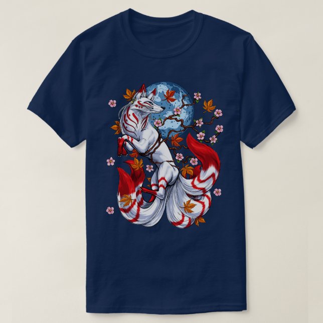 Kitsune Japanese Fox T-Shirt (Design Front)