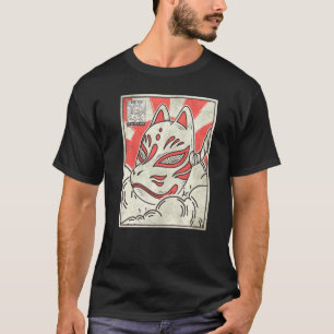 Kitsune Mask Postage Stamp Japanese Aesthetic T-Shirt