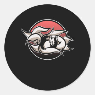 Kitsune Modern Kawaii Kami  Japanese Fox Classic Round Sticker