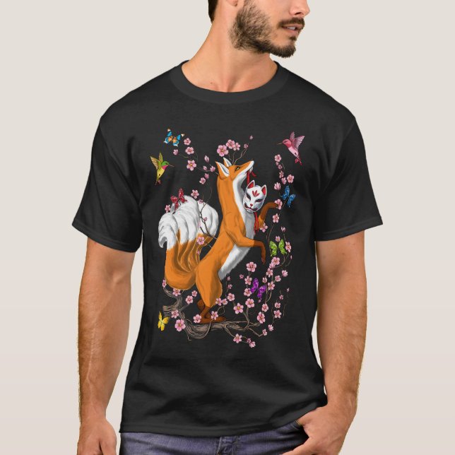 Kitsune Nine-Tailed Fox T-Shirt (Front)