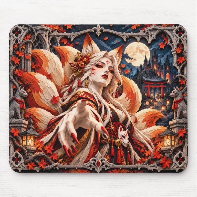 Kitsune, Paper Cut Monster Mouse Mat (Front)
