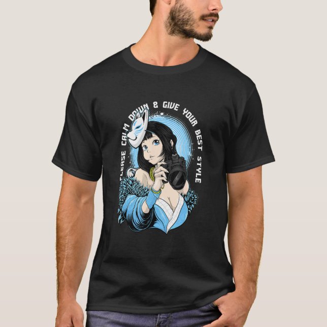 Kitsune Photography Girl  Sad Aesthetic Edgy Stree T-Shirt (Front)