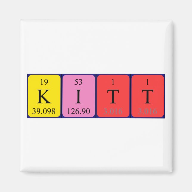 Kitt periodic table name magnet (Front)