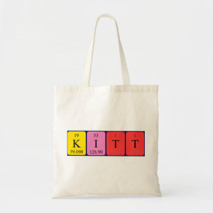Kitt periodic table name tote bag