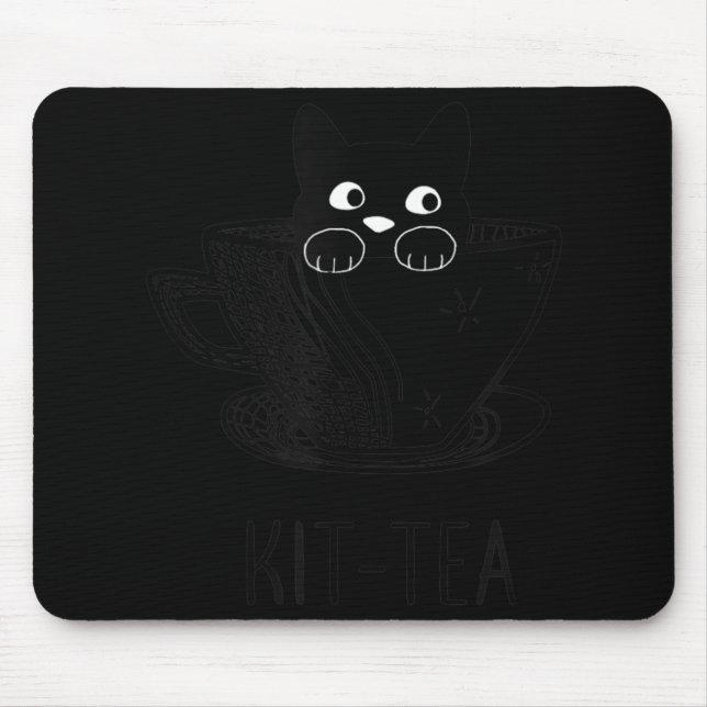 KitTea Cat Lover Cute And Fun Black Cat  Mouse Mat (Front)