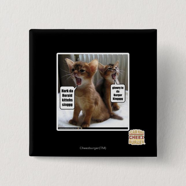 Kitteh carols 15 cm square badge (Front)