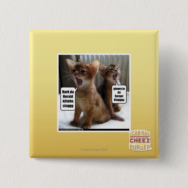 Kitteh carols 15 cm square badge (Front)