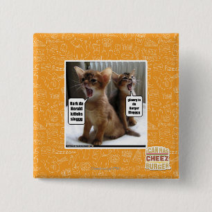 Kitteh carols 15 cm square badge