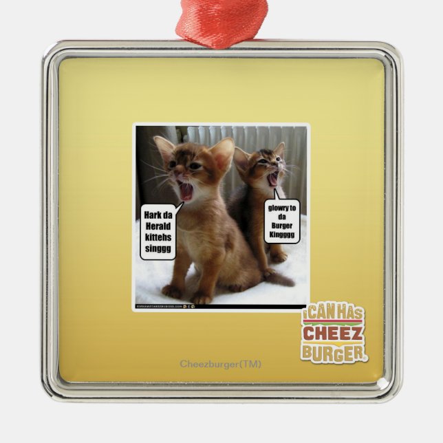 Kitteh carols metal tree decoration (Front)