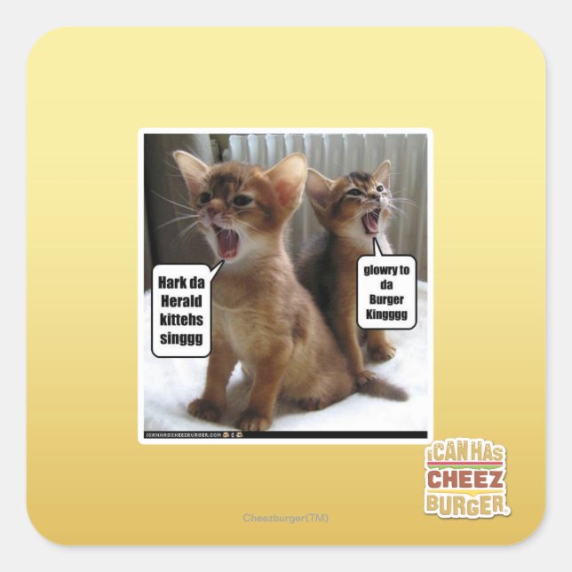 Kitteh carols square sticker (Front)