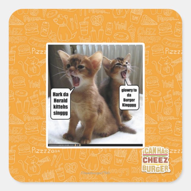Kitteh carols square sticker (Front)