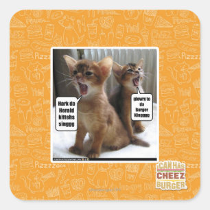 Kitteh carols square sticker