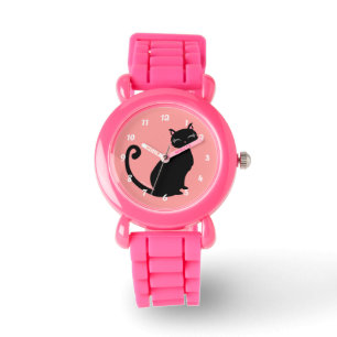 Kitteh Lurve - Black Kitty Custom Colour Backgroun Watch