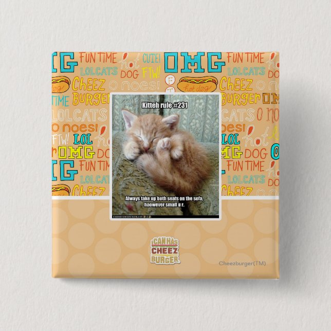 Kitteh rule #231 15 cm square badge (Front)