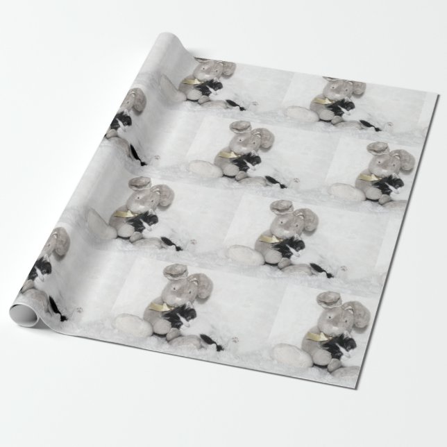 Kitten and bunny wrapping paper (Unrolled)