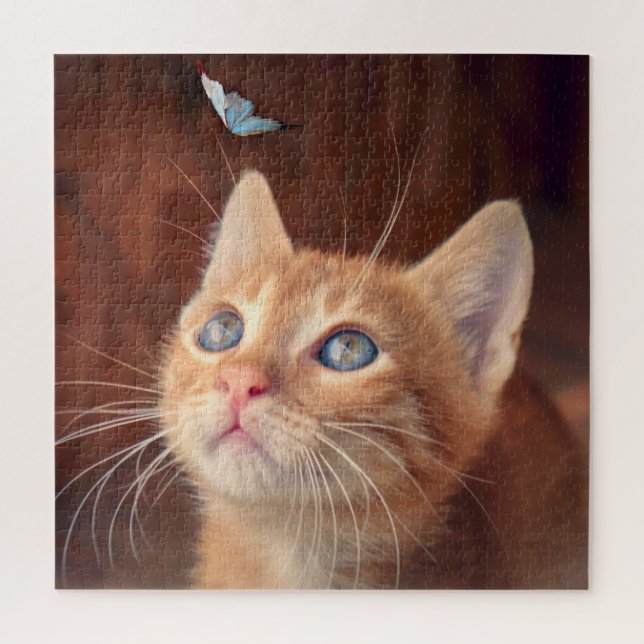 Kitten and Butterfly Jigsaw Puzzle (Vertical)