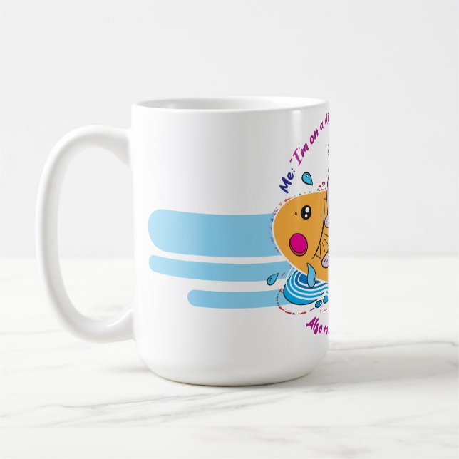 Kitten And Fish Mug (Left)