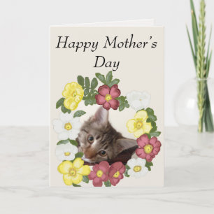 Kitten and Flower Garland Mother’s Day Card